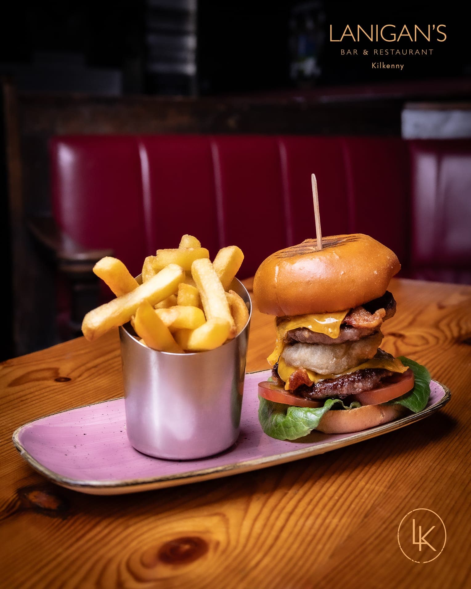 Kilkenny Beef Burger at Lanigan's Bar, Kilkenny